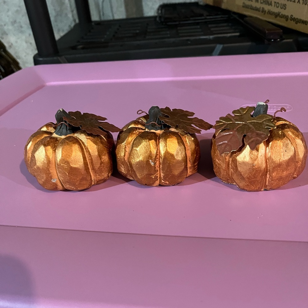 Three pumpkins